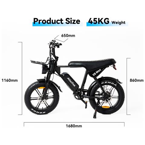 Bicicletta Elettrica V8 - Ruote 20'' Fat E-bike, Batteria Rimovibile 48v15ah, Autonomia 50-60km, Doppia Sospensione - Foto 8