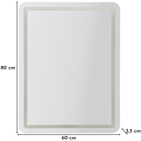 Specchio Con Led Vkh1058-argento-vetro-60x3,5x80 Cm - Foto 7