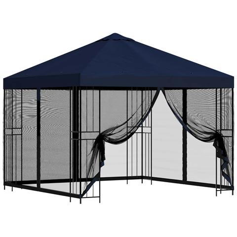 Gazebo da giardino con pareti laterali 3 x 3 m Blu - Foto 1