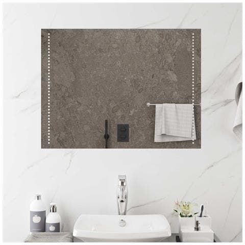 Specchio da bagno LED Trasparente 60 x 80 cm vetro temperato - Foto 2