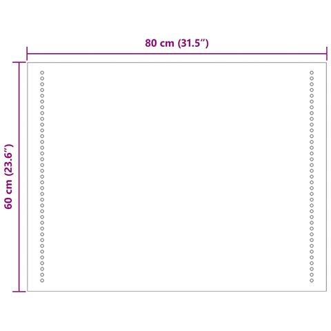Specchio da bagno LED Trasparente 60 x 80 cm vetro temperato - Foto 9