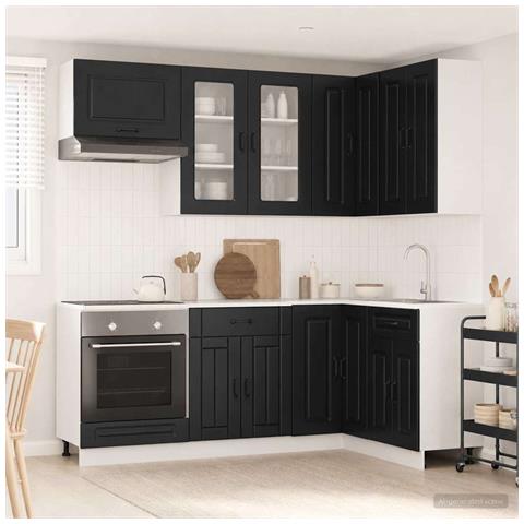Unità Cucina KALMAR 8 pcs Nero Legno ingegnerizzato - Foto 2