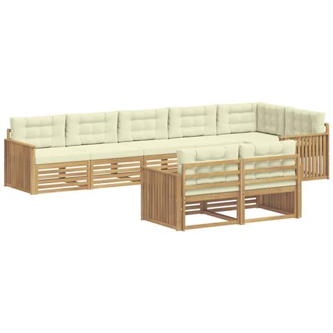 Set di divani da esterno 8 pcs Bianco e Crema - Foto 1