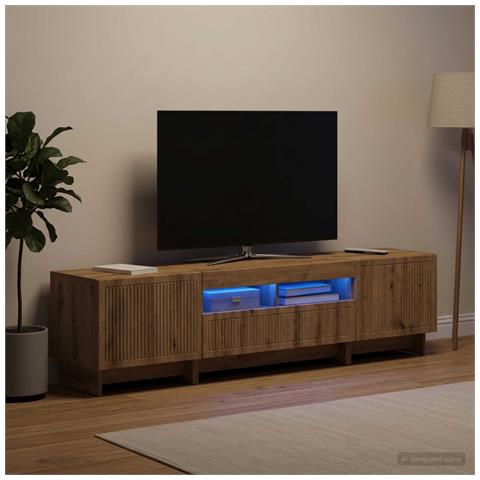 Mobile TV LED a 5 pezzi Rovere Artigianale Legno ingegnerizzato - Foto 2