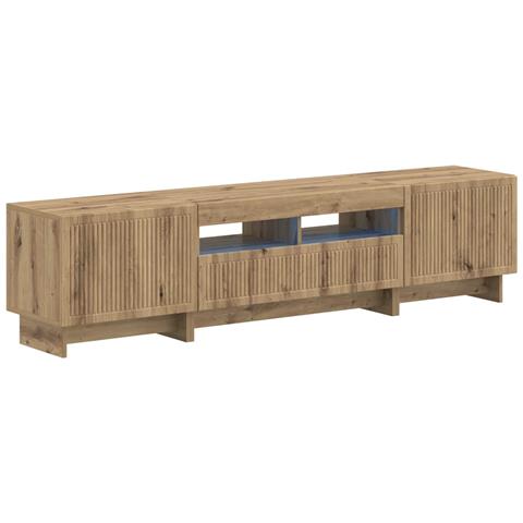 Mobile TV LED a 5 pezzi Rovere Artigianale Legno ingegnerizzato - Foto 1
