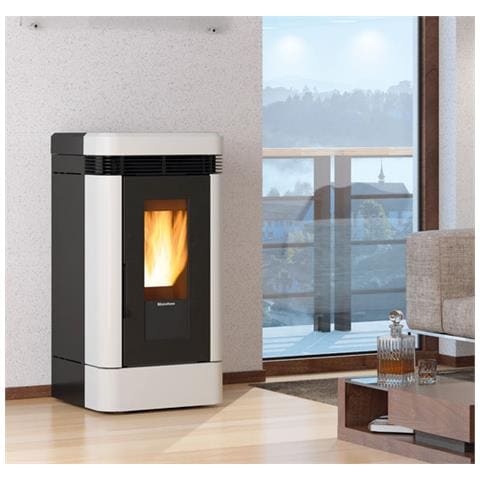Stufa a Pellet Lucia Plus Potenza Termica 12 kW 344 m3 Riscaldabili Colore Bianco - Foto 2