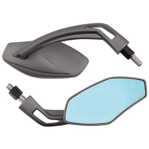 Coppia Specchietti Moto Specchio Retrovisore Naked Custom Metallo Argento Dx+sx - Foto 1