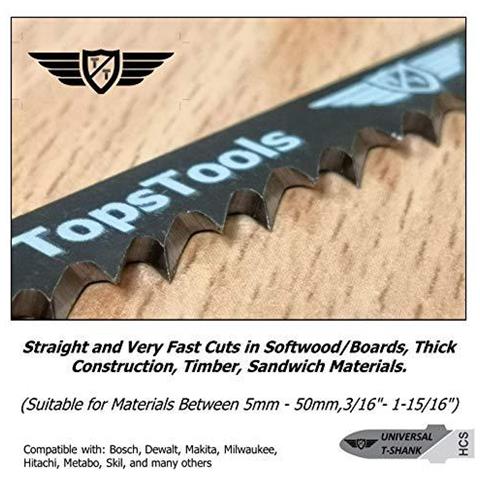15 X Topstools T144d Dritti E Veloci Tagli Jigsaw Blades Compatibile Con Bosch Dewalt Makita Milwaukee E Molti Altri - Foto 2