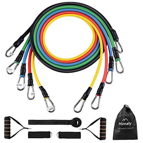 Bande Di Resistenza Esercizio Set 5pcs Bande Di Tensione Forza Di Formazione Fitness Tubi Con Maniglie Porta Di Ancoraggio Cinturini Alla Caviglia Borsa Per Il Trasporto Allenamento Guide E Banda Di Guardia Attrezzature Per Uomini E Donne - Foto 1