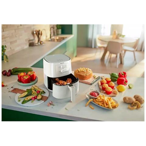 Friggitrice ad Aria Calda HD9200/10 Capacità 4.1 Litri 1400 Watt Colore Bianco / Grigio - Foto 6