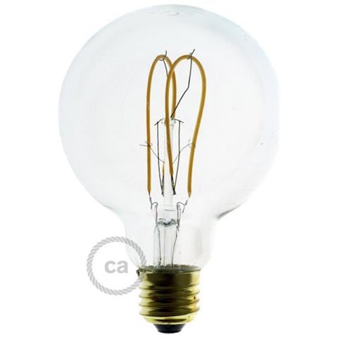 Lampadina Led E27 G95 5w Bumped Pera Regolabile Filamento Cbl700141 Bianco Caldo 2200k 135x95 Mm Vetro - Foto 1