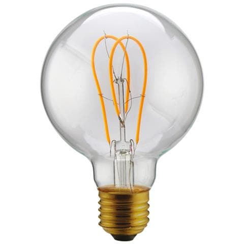 Lampadina Led E27 G95 5w Bumped Pera Regolabile Filamento Cbl700141 Bianco Caldo 2200k 135x95 Mm Vetro - Foto 4