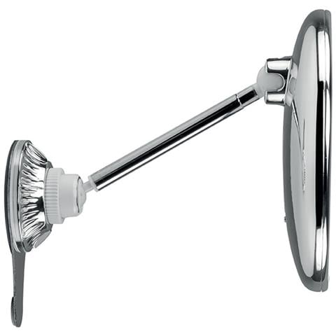 Specchio Ingrandente con Ventosa a Ghiera Asta Telescopica Doppio Snodo Ingrandimento 10x Luci LED Cromato - Foto 7
