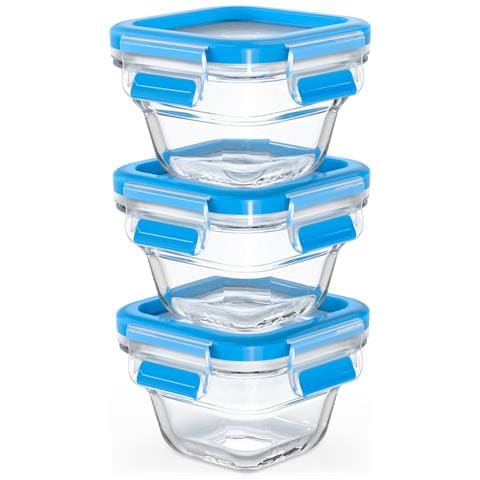 CLIP & CLOSE N10507 Quadrato Set Blu, Trasparente 3 pz - Foto 1