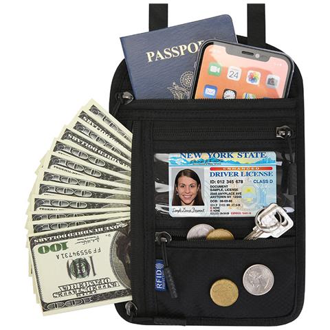 Porta Passaporto Da Collo Protezione Rfid Multifunzionale - Foto 1