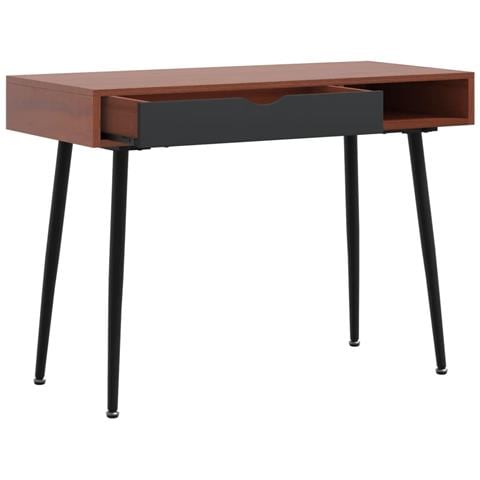 Scrivania Con Cassetto Marrone 110x50x75 Cm Legno Multistrato - Foto 3