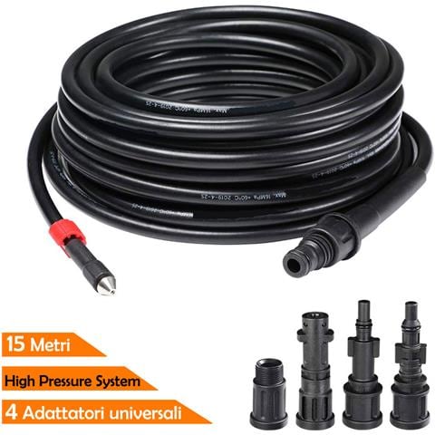 Micro Sonda Sturatubi Spurgatubi Idropulitrice 15 Metri Antipiega 4 Adattatori - Foto 1