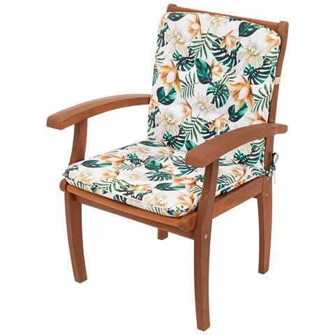 Cuscino Trapuntato Per Sedia Sc, Cuscino Imbottito Per Mobili Da Giardino, Cuscino Per Sedia Con Schienale Alto, Morbido Cuscino Per Sedia Da Giardino, Cuscino Reversibile, Resistente Cuscino Per Seduta - 102 Cm X 50 Cm - Beige - Foto 2