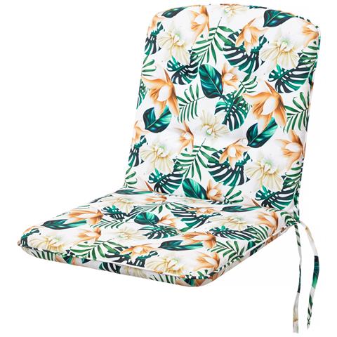 Cuscino Trapuntato Per Sedia Sc, Cuscino Imbottito Per Mobili Da Giardino, Cuscino Per Sedia Con Schienale Alto, Morbido Cuscino Per Sedia Da Giardino, Cuscino Reversibile, Resistente Cuscino Per Seduta - 102 Cm X 50 Cm - Beige - Foto 1