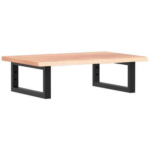 Ripiano A Parete Per Lavabo In Acciaio E Massello Di Rovere - Foto 2