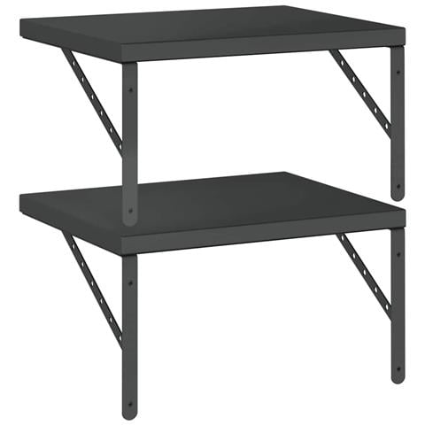 Mensole A Muro 2 Pz 50x40 Cm Nero In Acciaio Inossidabile - Foto 9