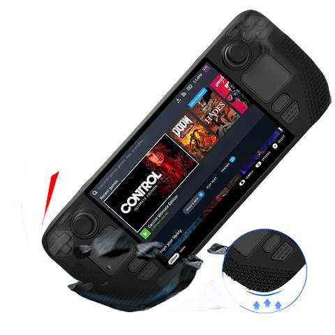 Copertura Protettiva Antiscivolo In Silicone Soft Shell Per Steam Deck Oled Black - Foto 3