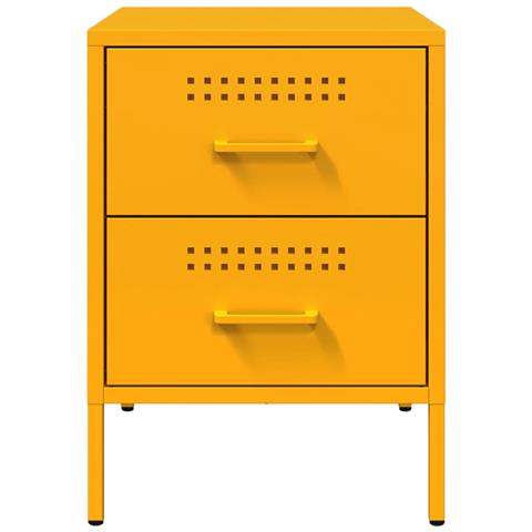 Comodini 2 Pz Giallo Senape 36x39x50,5 Cm In Acciaio - Foto 2