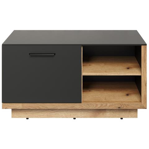 Panca Con Portaoggetti Synnax - Antracite - Truciolare Melaminico - 90x48x40 Cm - Foto 1