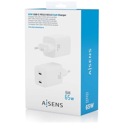 ASCH-65W2P039-W Caricabatterie per dispositivi mobili Universale Bianco AC Ricarica rapida Interno - Foto 2