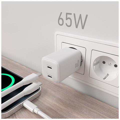 ASCH-65W2P039-W Caricabatterie per dispositivi mobili Universale Bianco AC Ricarica rapida Interno - Foto 6