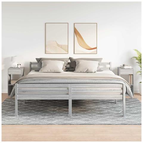 Comodini Con Cassetto 2 Pz Grigio Sonoma 35x34x66,5 Cm - Foto 3