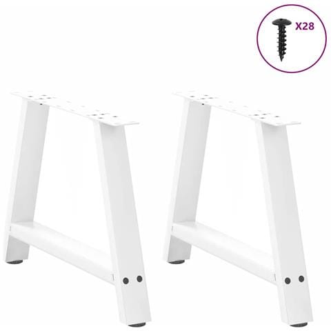 Gambe Tavolino Caffè A A 2 Pz Bianco 60x(42-43) Cm Acciaio - Foto 3