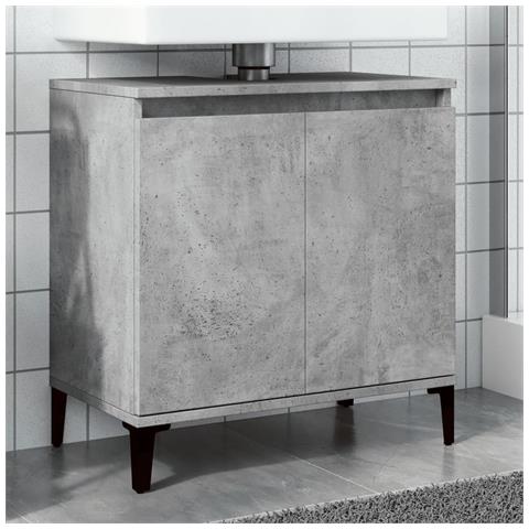 Mobile Lavabo Grigio Cemento 58x33x60 Cm In Legno Multistrato - Foto 1