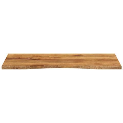 Piano Scrivania Con Curva 140x50x2,5cm Massello Grezzo Di Mango - Foto 3