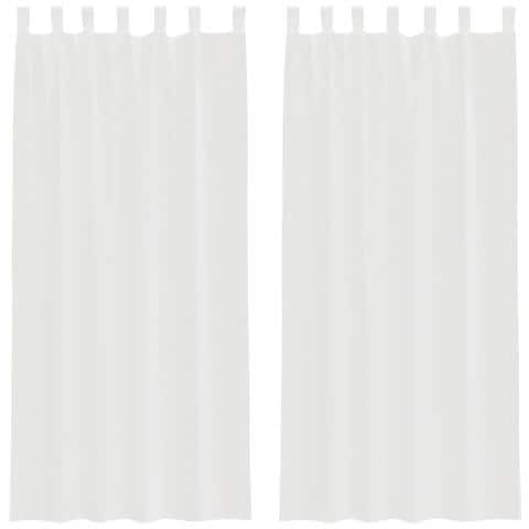 Tende In Voile Con Passanti 2 Pz Bianco 140x245 Cm - Foto 1