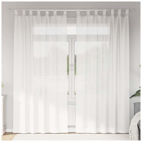 Tende In Voile Con Passanti 2 Pz Bianco 140x245 Cm - Foto 8