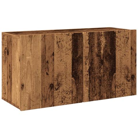 Mobile Tv A Parete Legno Antico 80x30x41 Cm - Foto 2