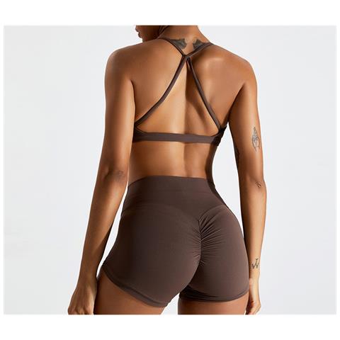 Set Di Leggings E Reggiseno Sportivo Incrociato Coffee S - Foto 1
