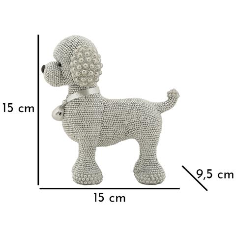 Scultura Cane 9 - Argento - Poliresina - 15x9,5x15 Cm - Foto 6