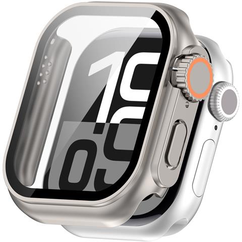 Custodia Protettiva Per Apple Watch - Pc Rigido E Vetro Temperato Silver 44 Mm - Foto 2
