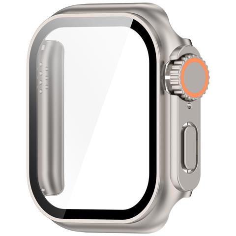Custodia Protettiva Per Apple Watch - Pc Rigido E Vetro Temperato Silver 44 Mm - Foto 6