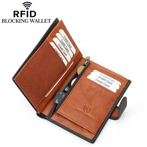 Elegante Portafoglio In Pelle Rfid Con Tasca Portamonete Con Cerniera - Foto 2