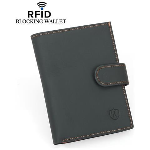 Elegante Portafoglio In Pelle Rfid Con Tasca Portamonete Con Cerniera - Foto 6