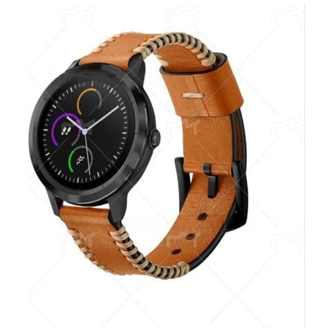 Cinturino In Pelle Premium Per Garmin Vivoactive 3/hr (20mm) Brown - Foto 1