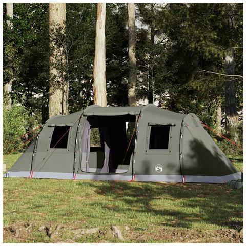 Tenda Familiare a Tunnel per 6 Persone Verde Oliva Impermeabile - Foto 2