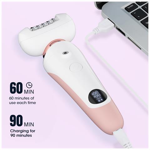 Rasoio Da Donna 5 In 1: Rasoio Elettrico Per La Depilazione Femminile Pink - Foto 6