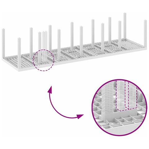 Set da Pranzo per Giardino 15 pcs Bianco Rattan Polt - Foto 9