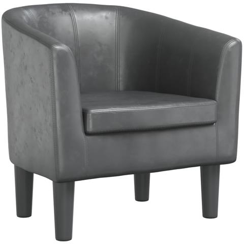 Poltrona Cabriolet Grigia in Similpelle - Foto 1