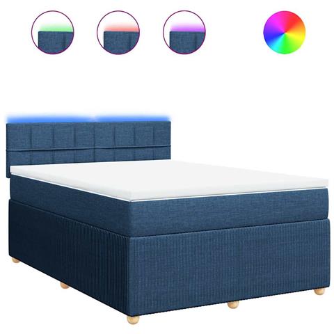 Giroletto a Molle con Materasso Blu 140x190 cm in Tessuto - Foto 1