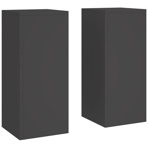Supporti per Piante da Esterno Colonna 2 pz Nero 24x24x55 cm Acciaio - Foto 1